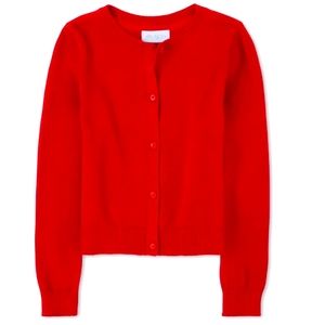 NWT Children's Place Girls Uniform Cardigan, Red Size 5/6